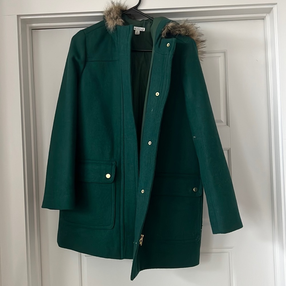 J Crew mercantile Green coat size 6